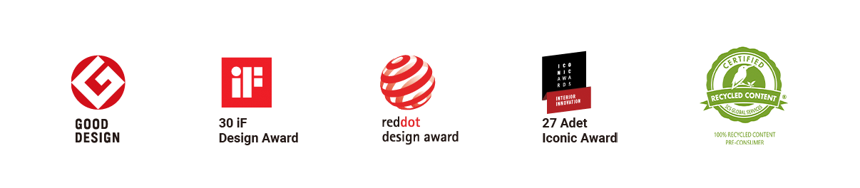 得獎Good Design、iF Design Award 、reddot design award 、27 Adet Iconic Award、SCS認證