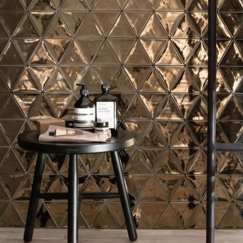 薩米雅玫瑰金屬三角磚