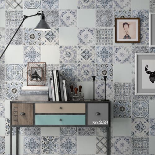 青花瓷克羅希花磚