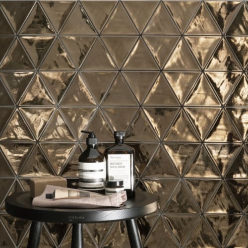 薩米雅玫瑰金屬三角磚