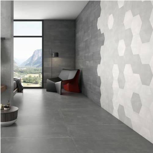 鹿特丹清水模六角磚-純色