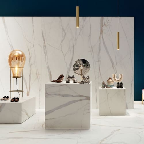 倫巴底黃金卡拉拉白大理石磁磚