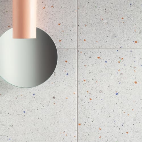 聖雷莫燦星水磨石磁磚-霞白灰