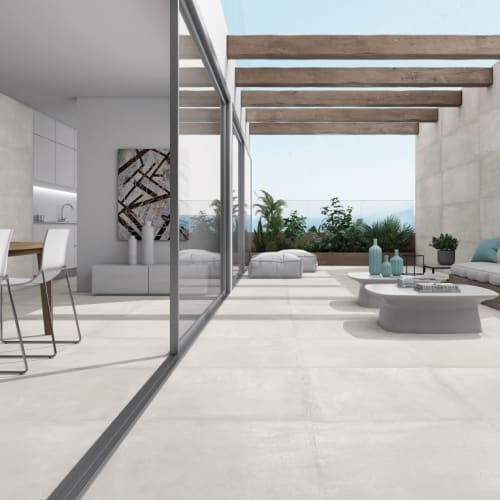 貝加莫清水模磁磚-星砂白