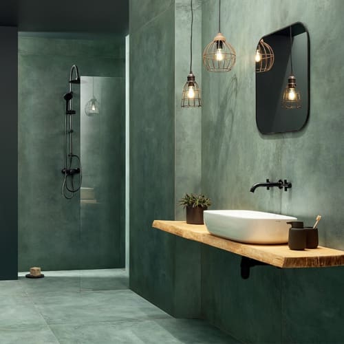 艾米利亞清水模金屬大板磚-銹綠