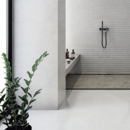 薩爾堡清水模磁磚-粉光白