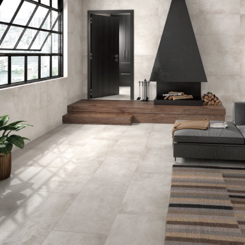 底比斯清水模磁磚-銀灰白