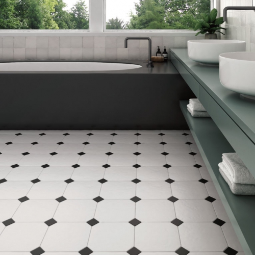 美式經典八角地磚-經典白