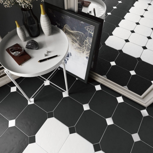 美式經典八角地磚-經典黑