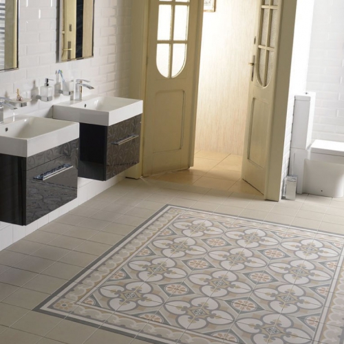 羅莉塔地毯花磚-黃灰