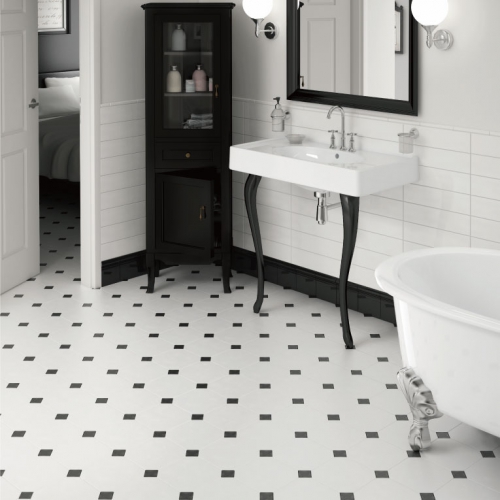 美式經典八角地磚-經典白