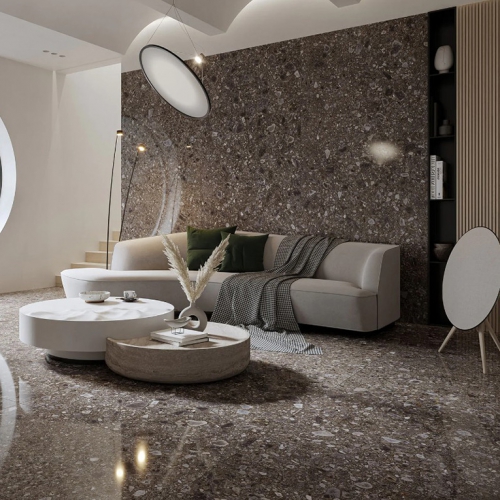 斑尼水磨石大板磚-隕石黑-霧面