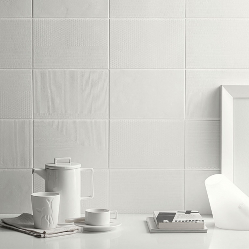 特里爾壓紋花磚-極簡白