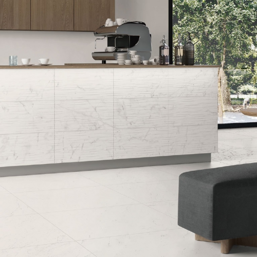 3D雪白銀狐大理石磁磚-立體線條