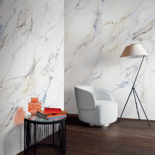 亞得里大理石大板磚-藍紋亮白-亮面