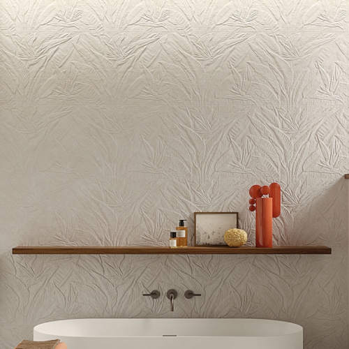 維納石紋立體花磚-米白