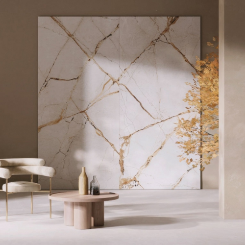 沃貝茲大理石大板磚-黃金雕刻-霧面