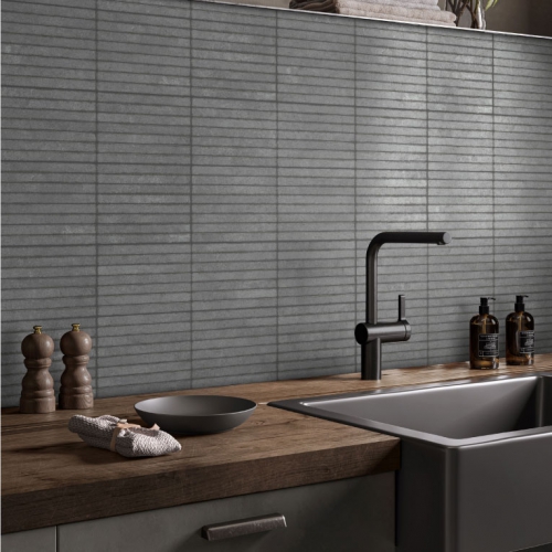 帕利尼石紋馬賽克磚-深谷灰