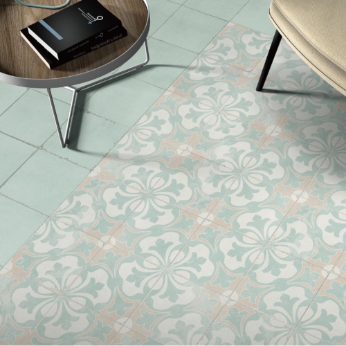 娜莉亞復古拼接淡彩花磚