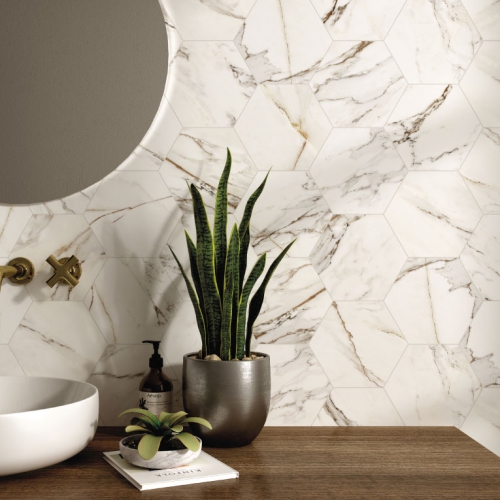 諾曼大理石六角磚-黃金卡拉拉