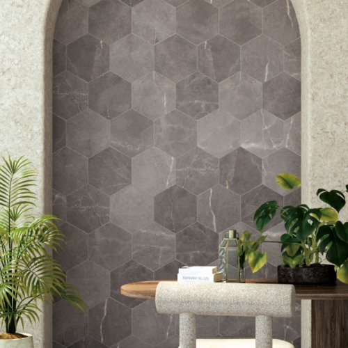托萊多石紋六角磚-深岩灰