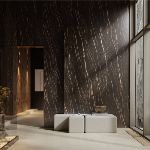 咖啡琉金大理石薄板磚-柔拋