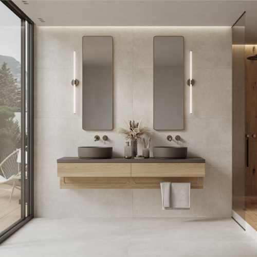 卡塞塔清水模磁磚-粉光米