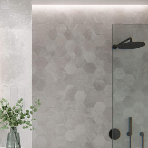 班德堡清水模六角磚-清水灰