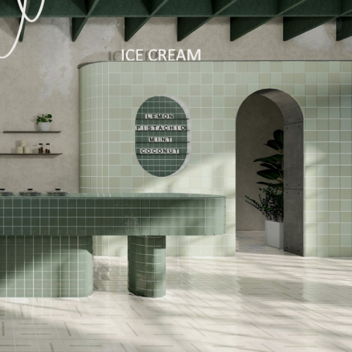 波蒂奇線條花磚-馬卡龍綠