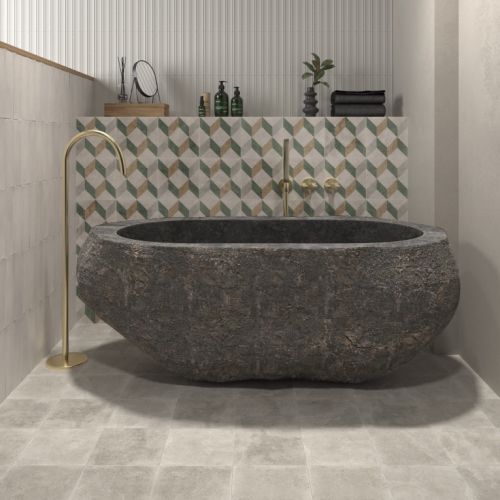 聖若澤窯變復古磚-清水模白