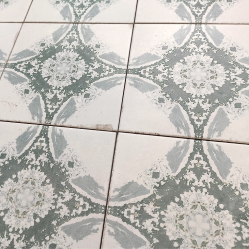 波希米亞復古花磚-曼陀羅藍