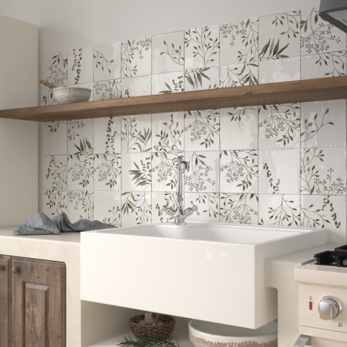 聖安娜花磚-新綠-亮面