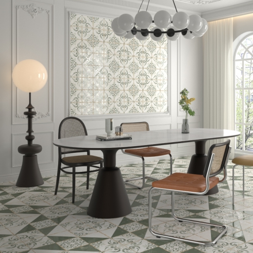 卡梅塔復古花磚-邊花綠