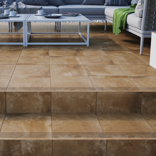 費南多復古樓梯磚-大地棕