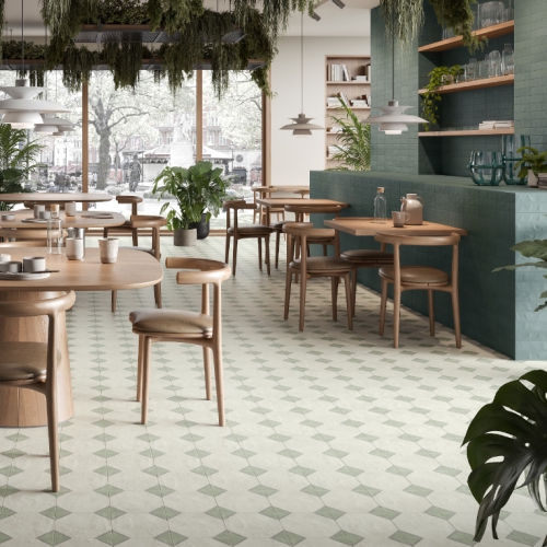 海爾倫美式八角磚-白八角綠