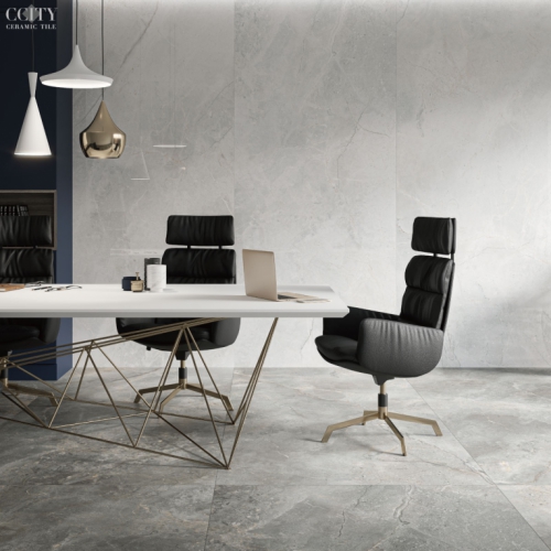 克拉科夫石紋大板磚-岩亮白