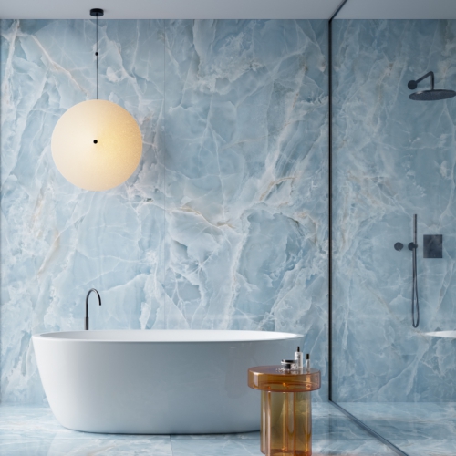 尼奧爾大理石薄板磚-琉璃晶藍-亮面