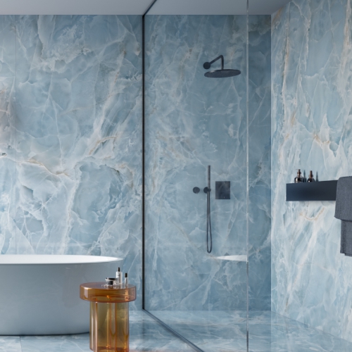 尼奧爾大理石薄板磚-琉璃晶藍-亮面