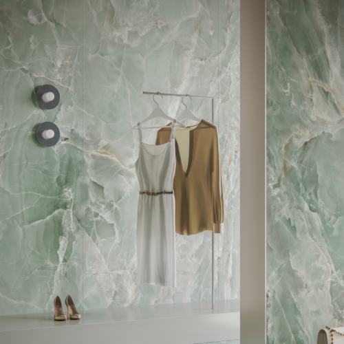 尼奧爾大理石薄板磚-亞馬遜綠-亮面