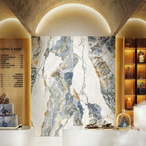 梵蒂岡奢石薄板磚-藍冰玉-3D霧面