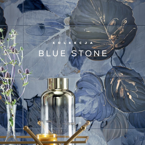 斯莫蘭花磚-描金藍葉