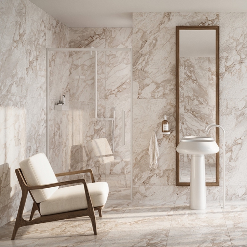 珍珠雕刻白大理石磁磚-柔拋面