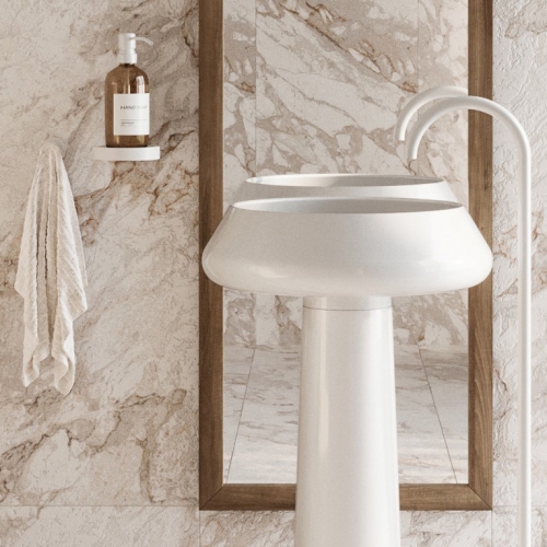 珍珠雕刻白大理石磁磚-柔拋面