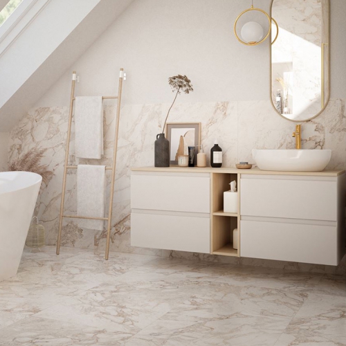 珍珠雕刻白大理石磁磚-柔拋面