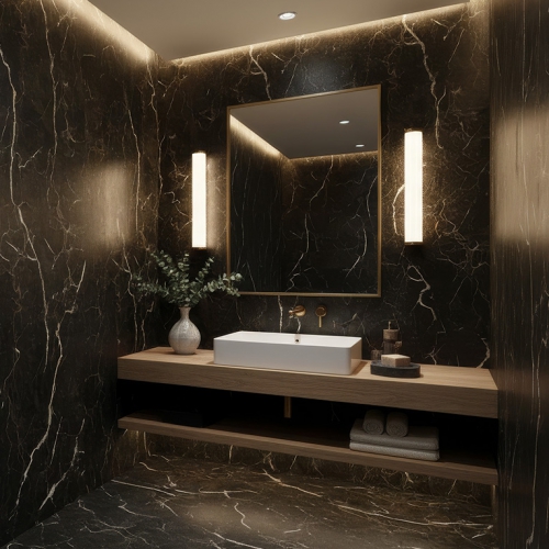 維洛納黑雲石薄板磚-3D霧面