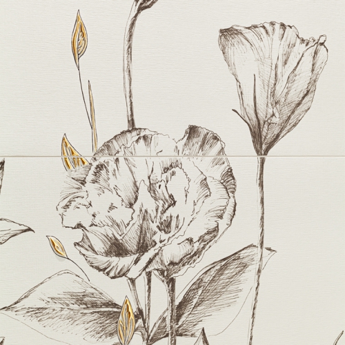 薇洛白布紋花磚-靜花映白