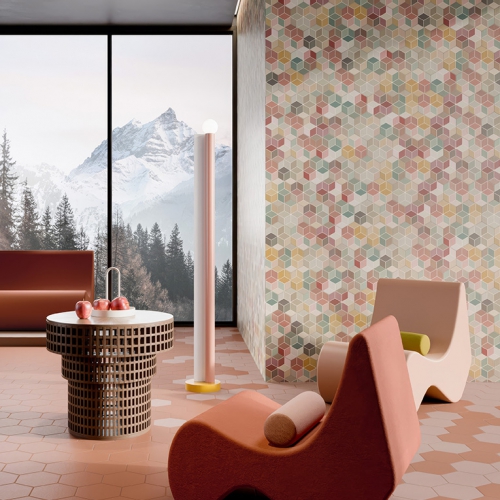 星芒菱彩六角磚