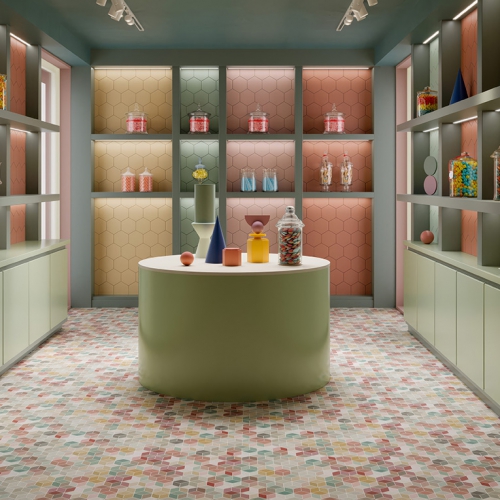 星芒菱彩六角磚