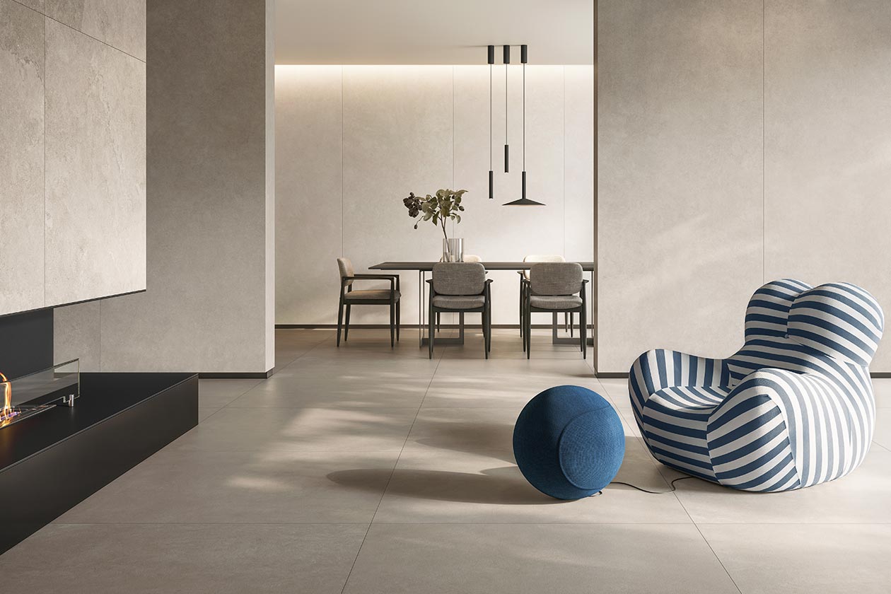 侘寂質調客廳磁磚推薦